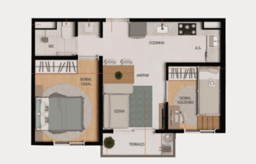 VIBE UTINGA (36m²) – 2 DORM- 1 VAGA CARRO E MOTO – MINHA CASA MINHA VIDA – UTINGA