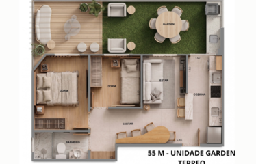 SMART LIVING CAMPESTRE (40M²) 2 DORM (SUÍTE) – 1 VAGA – BAIRRO CAMPESTRE