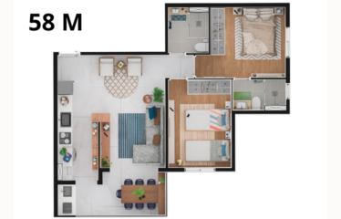 UPPER PETROPOLIS (58 E 61M²) – 2 DORM (SUÍTE) – 1 VAGA – NOVA PETRÓPOLIS