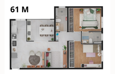 UPPER PETROPOLIS (58 E 61M²) – 2 DORM (SUÍTE) – 1 VAGA – NOVA PETRÓPOLIS