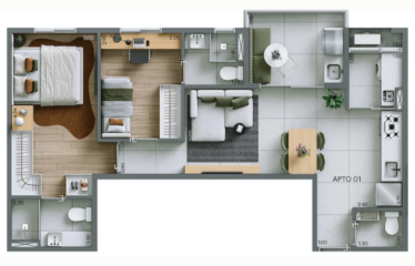 ALTOS DIADEMA – 58 M² – 2 SUÍTES- 1 VAGA – CENTRO