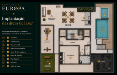 RESIDENCIAL EUROPA  – 44 E 46M²- 2 DORM (SUÍTE) -0 OU 1 VAGA – JARDIM EUROPA
