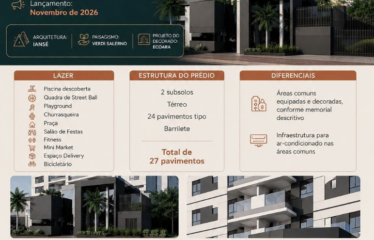 DOM PEDRO II –  70 A 73m² – 2 SUÍTES – 1 VAGA – CAMPESTRE